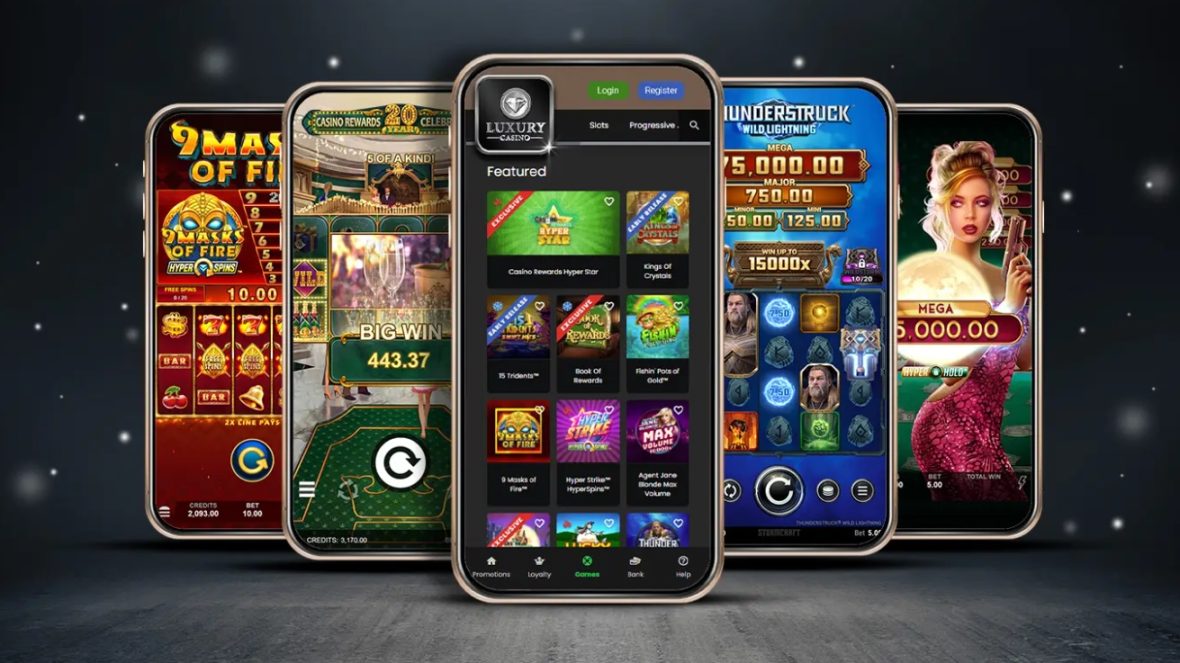 casino mobile app interface used for quick sign in